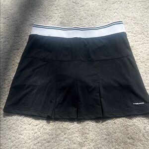 HEAD Women's Black Tennis Skort with White Waistband size small